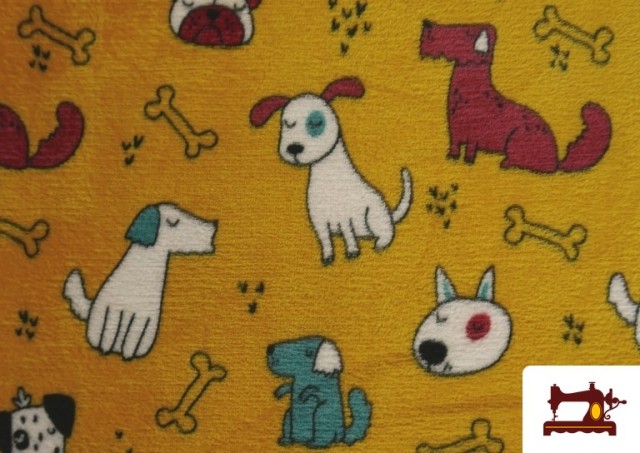 Vente de Tissu Coraline Polaire Doux au Toucher Imprimé Chiens