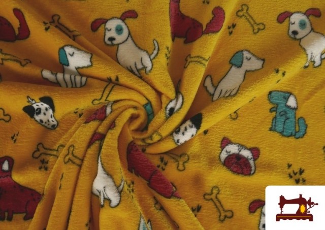 Acheter en ligne Tissu Coraline Polaire Doux au Toucher Imprimé Chiens