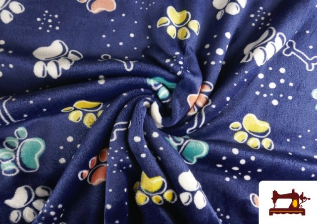 Vente en ligne de Tissu Coralina Polaire Doux au Toucher Imprimé Empreintes