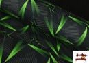 Tissu Sweat Gratté Imprimé Vert