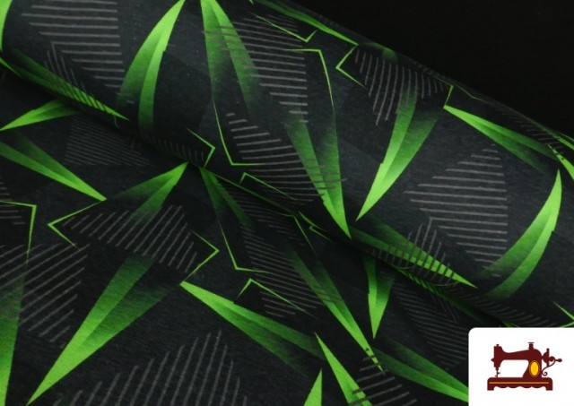 Tissu Sweat Gratté Imprimé Vert