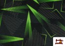 Vente de Tissu Sweat Gratté Imprimé Vert