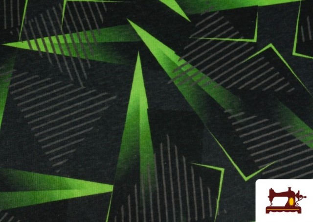 Vente de Tissu Sweat Gratté Imprimé Vert