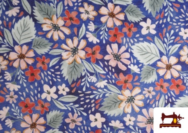 Vente de Tissu Sweat Brossé Imprimé Floral Sauvage