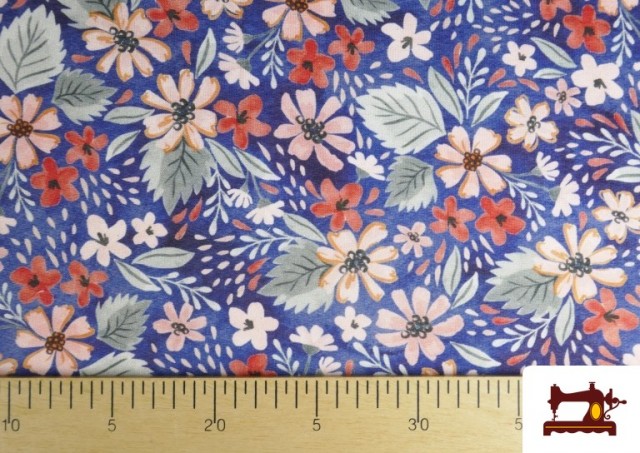 Acheter en ligne Tissu Sweat Brossé Imprimé Floral Sauvage