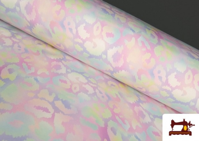Tissu Softshell imprimé Léopard Couleurs Pastel