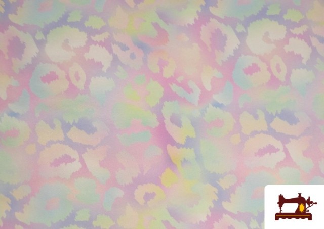 Acheter en ligne Tissu Softshell imprimé Léopard Couleurs Pastel