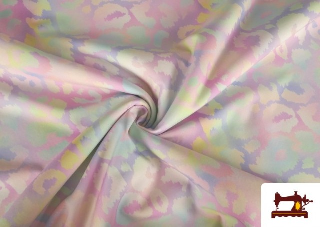 Vente en ligne de Tissu Softshell imprimé Léopard Couleurs Pastel
