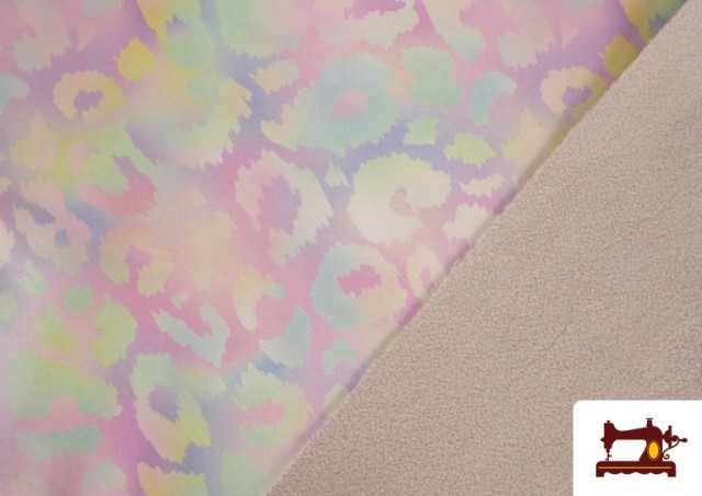 Tissu Softshell imprimé Léopard Couleurs Pastel