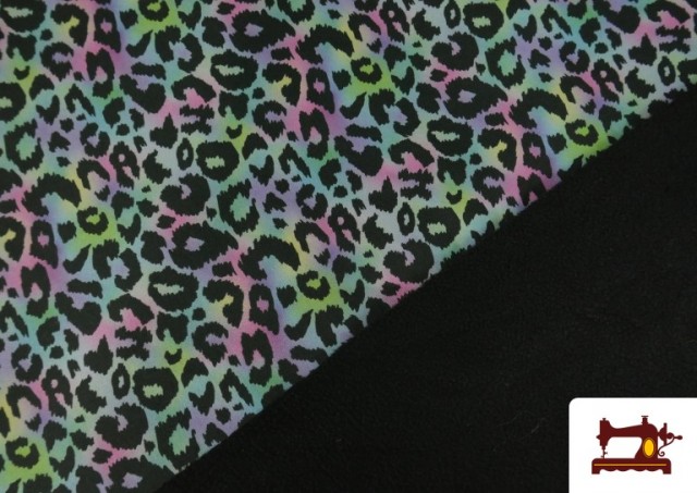 Acheter en ligne Tissu Softshell imprimé Léopard Multicolore Animal Print