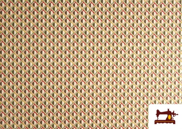 Tissu Popeline Imprimé Géométrique de Couleurs