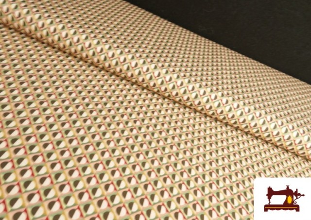 Acheter Tissu Popeline Imprimé Géométrique de Couleurs