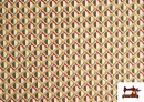 Vente de Tissu Popeline Imprimé Géométrique de Couleurs