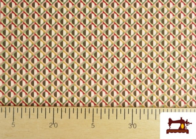 Acheter en ligne Tissu Popeline Imprimé Géométrique de Couleurs