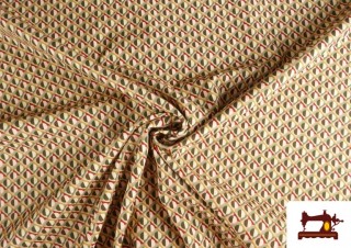 Vente en ligne de Tissu Popeline Imprimé Géométrique de Couleurs