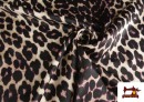 Vente en ligne de Tissu Crêpe Satin Imprimé Léopard Ton Violet