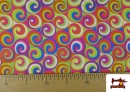 Acheter Tissu Stretch Imprimé Spirales Multicolores