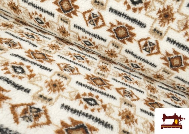 Tissu Mouton Imprimé Tribal Ethnique pour Vêtements