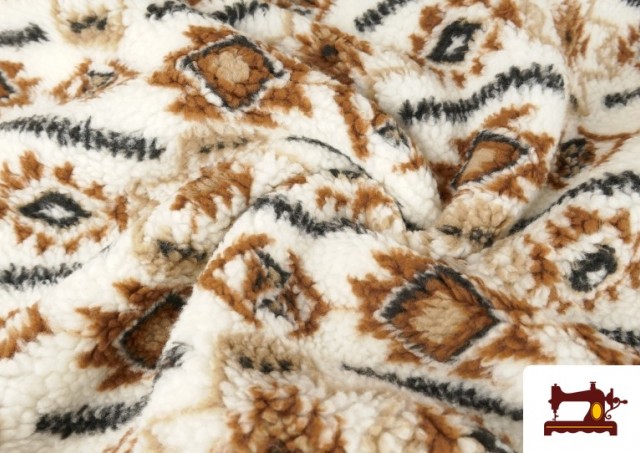 Tissu Mouton Imprimé Tribal Ethnique pour Vêtements