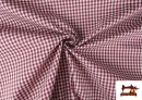 Tissu à Carreaux Vichy de Couleurs - Pièce 25 Mètres couleur Grenat