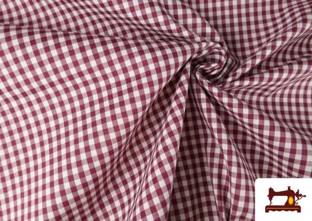 Tissu à Carreaux Vichy de Couleurs - Pièce 25 Mètres couleur Grenat