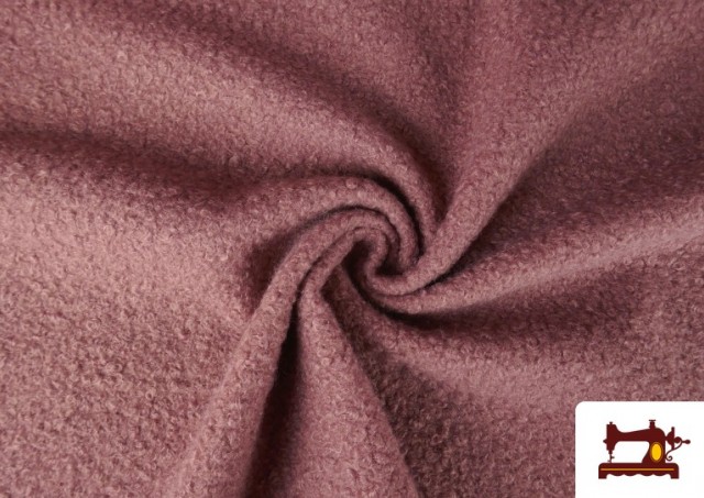 Tissu Pour Manteau Baguilla Curly Bouclé Coloré couleur Rosé
