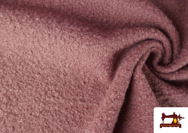 Tissu Pour Manteau Baguilla Curly Bouclé Coloré couleur Rosé