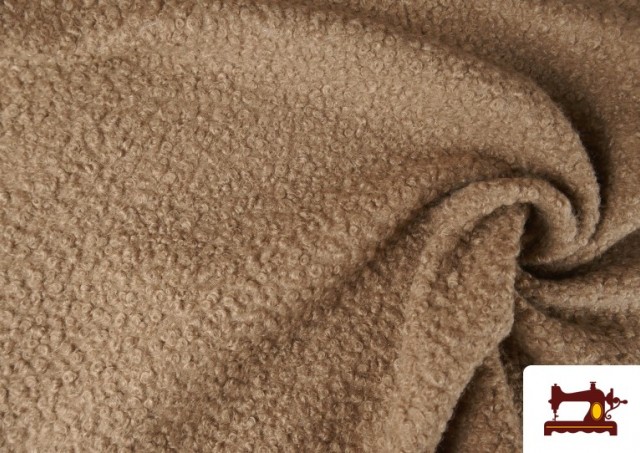 Acheter en ligne Tissu Pour Manteau Baguilla Curly Bouclé Coloré couleur Bronzé