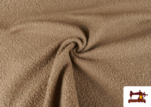 Vente en ligne de Tissu Pour Manteau Baguilla Curly Bouclé Coloré couleur Bronzé