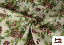 Vente en ligne de Tissu Loneta de Noël Pommes de Pin Largeur 140 cm