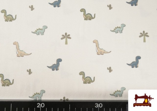 Acheter en ligne Tissu en Maille Jersey Dinosaures Enfant