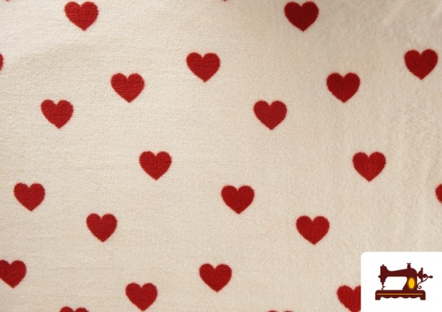 Acheter Tissu Coralina Polaire Doux au Toucher Imprimé Cœurs Rouges