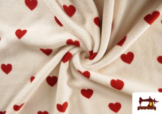 Acheter en ligne Tissu Coralina Polaire Doux au Toucher Imprimé Cœurs Rouges Acheter en ligne Tissu Coralina Polaire Doux au Toucher Imprimé Cœurs Rouges