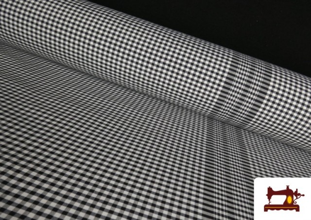 Vente en ligne de Tissu de Mouchoir Quadrillé Vintage 160 cm couleur Noir