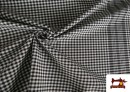 Tissu de Mouchoir Quadrillé Vintage 160 cm couleur Noir