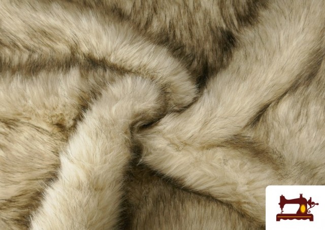 Tissu Fourrure de Loup pour Costumes Médiévaux et Vikings couleur Beige