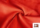 Acheter Tissu Velours Suédine en Maille Colorée pour Vêtements couleur Rouge