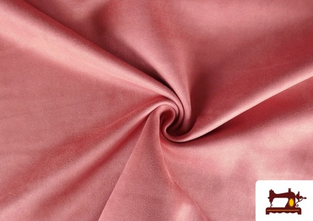 Tissu Velours Suédine en Maille Colorée pour Vêtements couleur Rose pâle