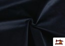 Acheter en ligne Tissu Velours Suédine en Maille Colorée pour Vêtements couleur Bleu Marine