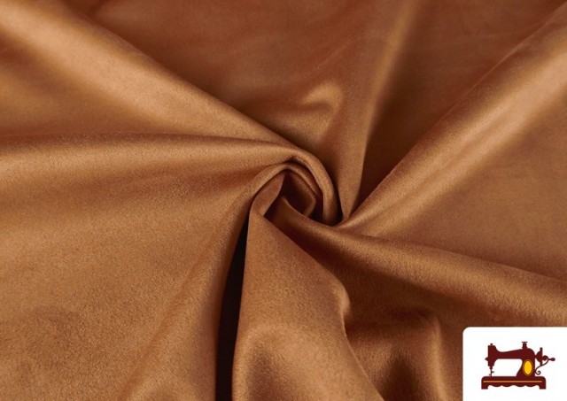 Tissu Velours Suédine en Maille Colorée pour Vêtements couleur Bronzé