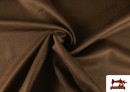 Tissu Velours Suédine en Maille Colorée pour Vêtements couleur Brun