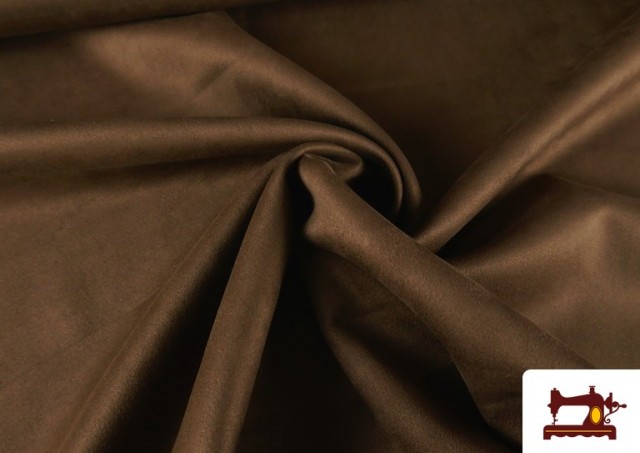 Acheter Tissu Velours Suédine en Maille Colorée pour Vêtements couleur Brun