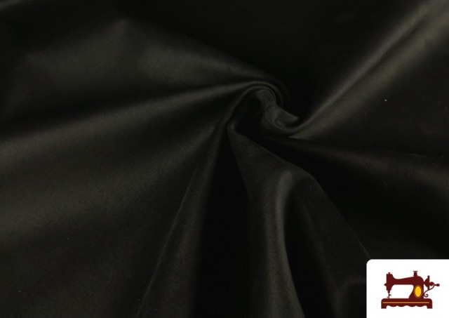 Acheter en ligne Tissu Velours Suédine en Maille Colorée pour Vêtements couleur Noir