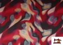 Tissu jersey roma imprimé effets aquarelle tons terre couleur Grenat