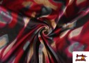 Acheter en ligne Tissu jersey roma imprimé effets aquarelle tons terre couleur Grenat