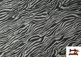Acheter Tissu en Viscose Imprimé Zèbre Animal Print couleur Gris