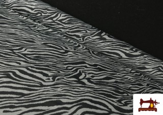 Vente de Tissu en Viscose Imprimé Zèbre Animal Print couleur Gris