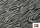 Acheter en ligne Tissu en Viscose Imprimé Zèbre Animal Print couleur Gris