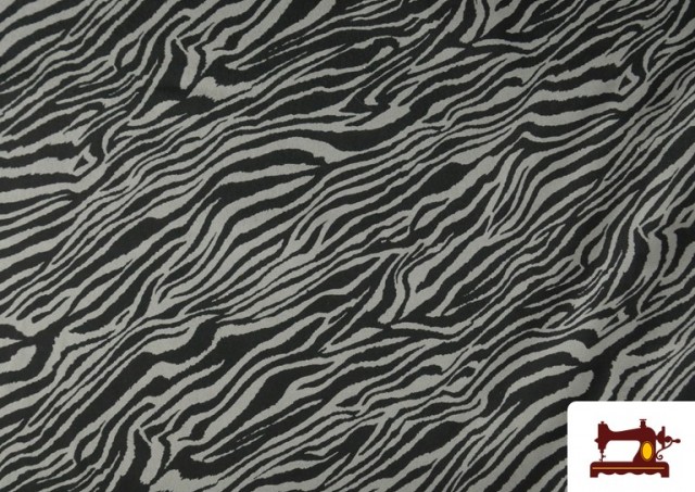 Vente en ligne de Tissu en Viscose Imprimé Zèbre Animal Print couleur Gris