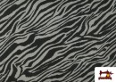 Tissu en Viscose Imprimé Zèbre Animal Print couleur Gris